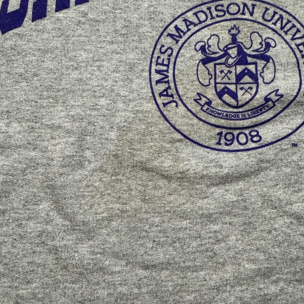 Champion James Madison University JMU Sweatshirt Gray Large Pullover Crewneck - Picture 4 of 11